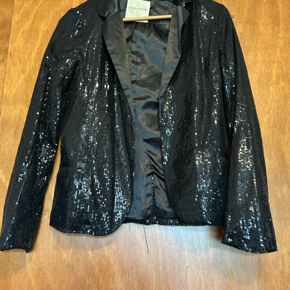 Sound & Matter Black Sequin Blazer Jacket